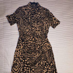 Animal Print Collared Dress